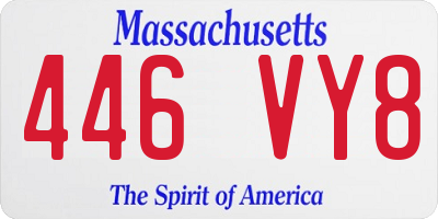 MA license plate 446VY8