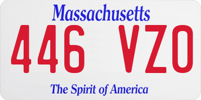 MA license plate 446VZ0