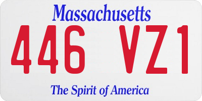 MA license plate 446VZ1