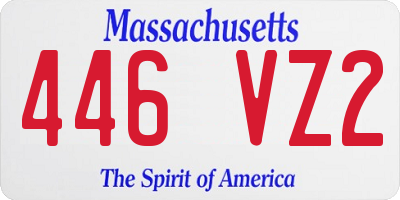 MA license plate 446VZ2