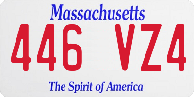 MA license plate 446VZ4
