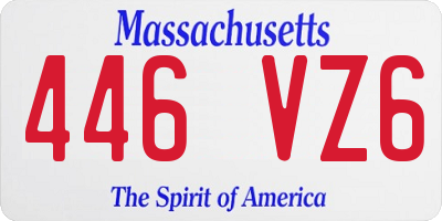 MA license plate 446VZ6