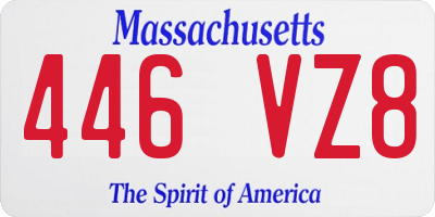 MA license plate 446VZ8