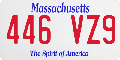 MA license plate 446VZ9