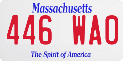 MA license plate 446WA0