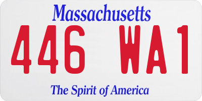 MA license plate 446WA1