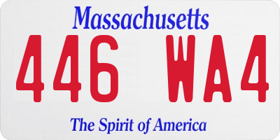 MA license plate 446WA4
