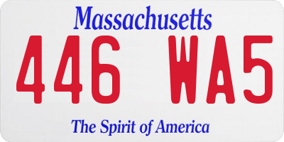 MA license plate 446WA5