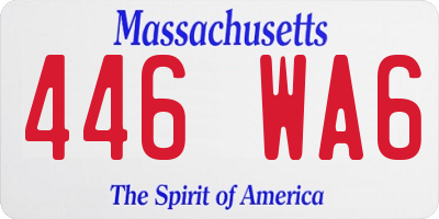 MA license plate 446WA6
