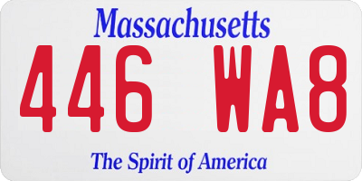 MA license plate 446WA8