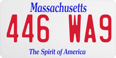MA license plate 446WA9
