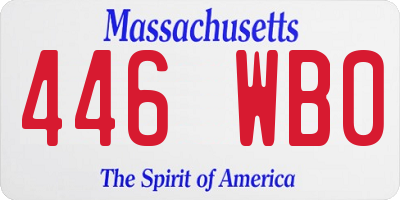 MA license plate 446WB0