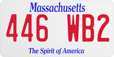 MA license plate 446WB2
