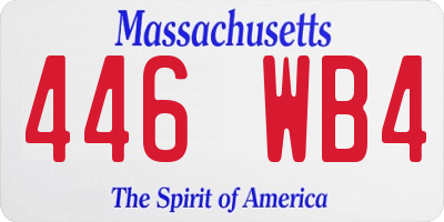 MA license plate 446WB4