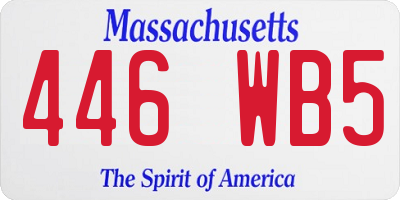 MA license plate 446WB5