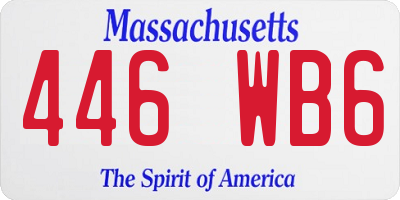 MA license plate 446WB6