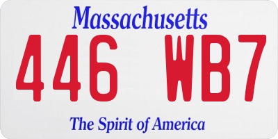 MA license plate 446WB7