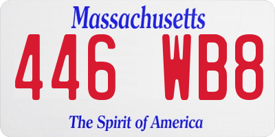MA license plate 446WB8