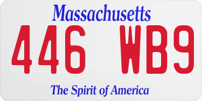 MA license plate 446WB9
