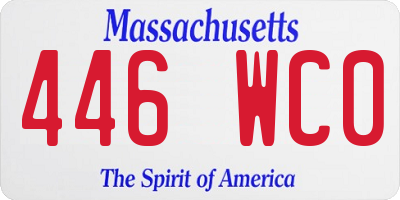 MA license plate 446WC0