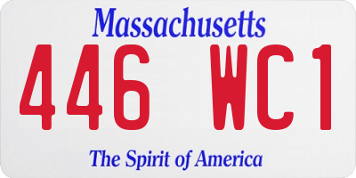 MA license plate 446WC1