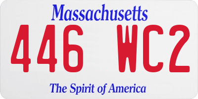 MA license plate 446WC2