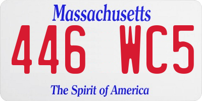 MA license plate 446WC5