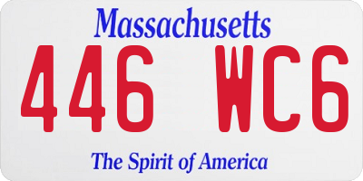 MA license plate 446WC6