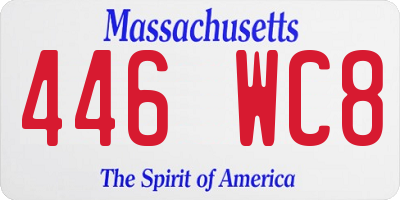 MA license plate 446WC8