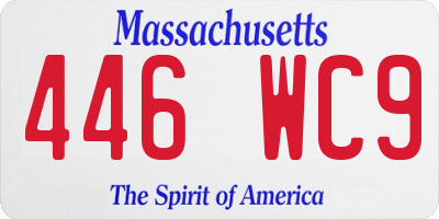 MA license plate 446WC9