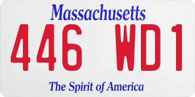 MA license plate 446WD1