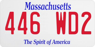 MA license plate 446WD2