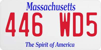 MA license plate 446WD5