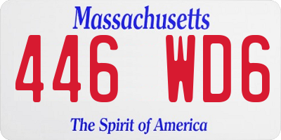 MA license plate 446WD6