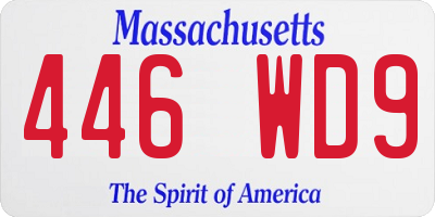 MA license plate 446WD9