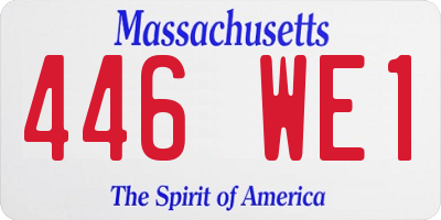 MA license plate 446WE1