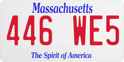 MA license plate 446WE5