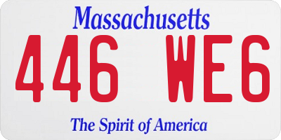 MA license plate 446WE6