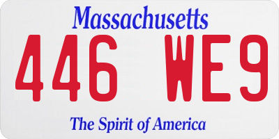 MA license plate 446WE9