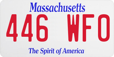 MA license plate 446WF0
