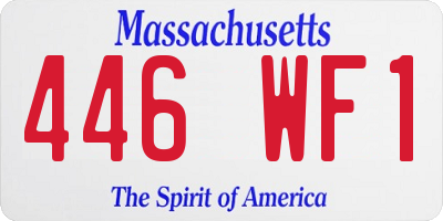 MA license plate 446WF1