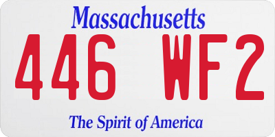 MA license plate 446WF2