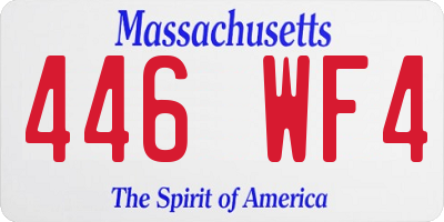 MA license plate 446WF4