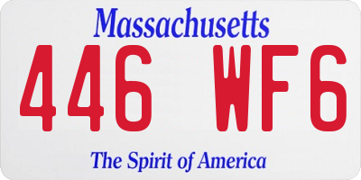 MA license plate 446WF6