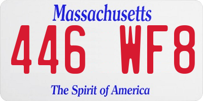 MA license plate 446WF8