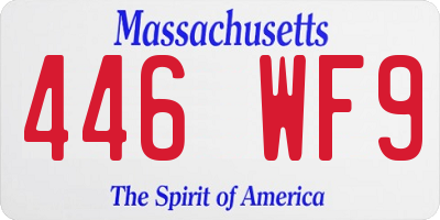 MA license plate 446WF9
