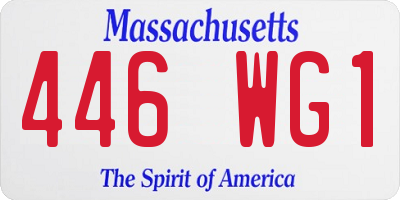 MA license plate 446WG1