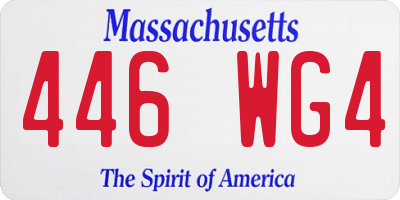 MA license plate 446WG4
