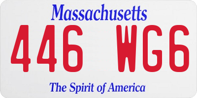 MA license plate 446WG6