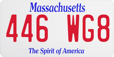 MA license plate 446WG8